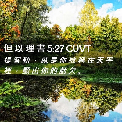 Picture 02 - 但 以 理 書 5:27 CUVT - 提 客 勒 ， 就 是 你 被 稱 在 天 平 - Bible Verse Picture