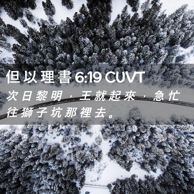 Picture 02 - 但 以 理 書 6:19 CUVT - 次 日 黎 明 ， 王 就 起 來 ， 急 忙 - Bible Verse Picture