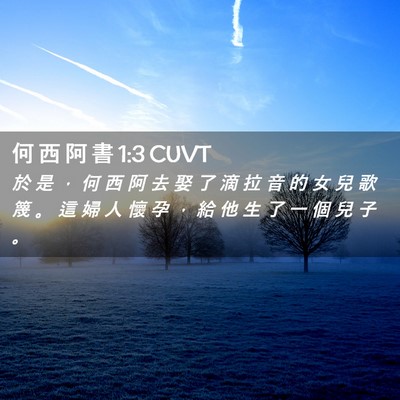 Picture 02 - 何 西 阿 書 1:3 CUVT - 於 是 ， 何 西 阿 去 娶 了 滴 拉 音 - Bible Verse Picture