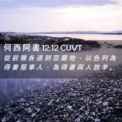 Picture 02 - 何 西 阿 書 12:12 CUVT - 從 前 雅 各 逃 到 亞 蘭 地 ， 以 色 - Bible Verse Picture