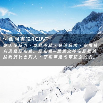 Picture 02 - 何 西 阿 書 12:4 CUVT - 與 天 使 較 力 ， 並 且 得 勝 ， 哭 - Bible Verse Picture