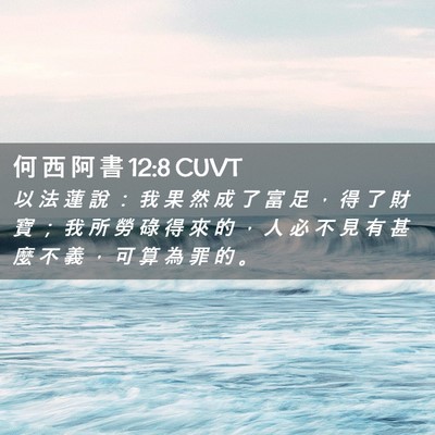 Picture 02 - 何 西 阿 書 12:8 CUVT - 以 法 蓮 說 ： 我 果 然 成 了 富 足 - Bible Verse Picture