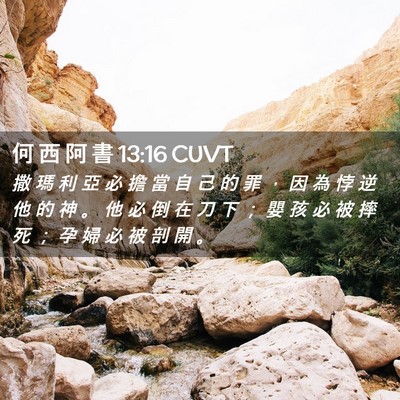 Picture 02 - 何 西 阿 書 13:16 CUVT - 撒 瑪 利 亞 必 擔 當 自 己 的 罪 ， - Bible Verse Picture