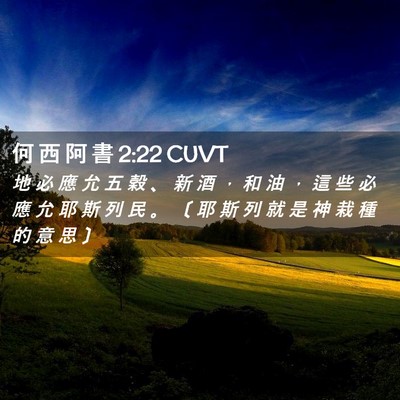 Picture 02 - 何 西 阿 書 2:22 CUVT - 地 必 應 允 五 穀 、 新 酒 ， 和 油 - Bible Verse Picture