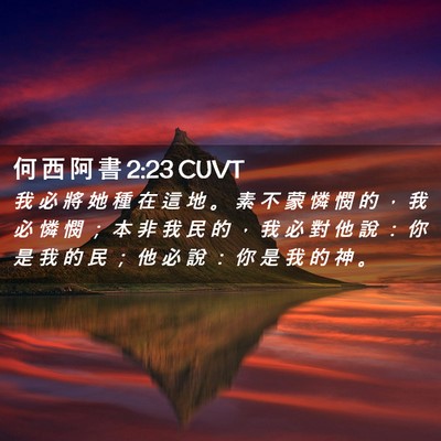 Picture 02 - 何 西 阿 書 2:23 CUVT - 我 必 將 她 種 在 這 地 。 素 不 蒙 - Bible Verse Picture