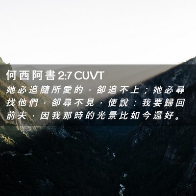 Picture 02 - 何 西 阿 書 2:7 CUVT - 她 必 追 隨 所 愛 的 ， 卻 追 不 上 - Bible Verse Picture