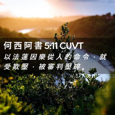 Picture 02 - 何 西 阿 書 5:11 CUVT - 以 法 蓮 因 樂 從 人 的 命 令 ， 就 - Bible Verse Picture