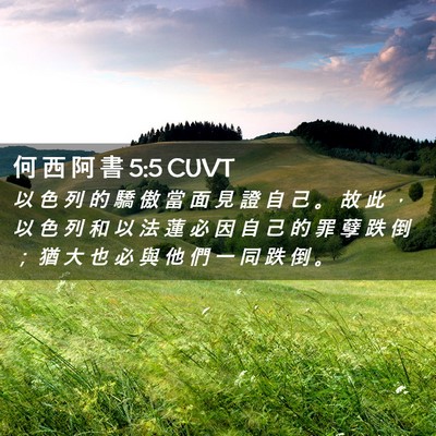 Picture 02 - 何 西 阿 書 5:5 CUVT - 以 色 列 的 驕 傲 當 面 見 證 自 己 - Bible Verse Picture