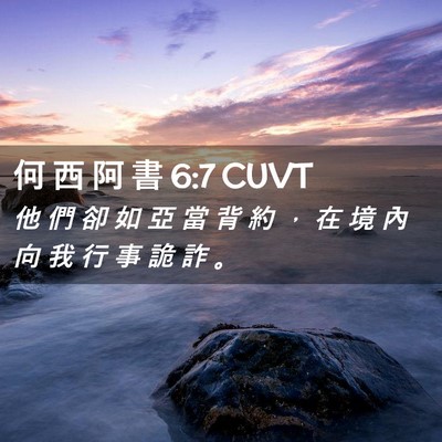 Picture 02 - 何 西 阿 書 6:7 CUVT - 他 們 卻 如 亞 當 背 約 ， 在 境 內 - Bible Verse Picture