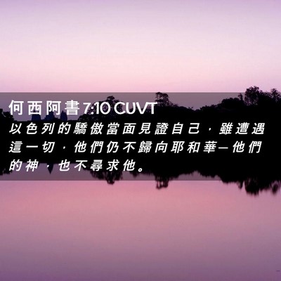 Picture 02 - 何 西 阿 書 7:10 CUVT - 以 色 列 的 驕 傲 當 面 見 證 自 己 - Bible Verse Picture