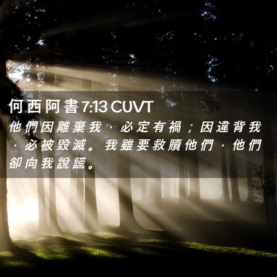 Picture 02 - 何 西 阿 書 7:13 CUVT - 他 們 因 離 棄 我 ， 必 定 有 禍 ； - Bible Verse Picture