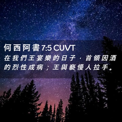 Picture 02 - 何 西 阿 書 7:5 CUVT - 在 我 們 王 宴 樂 的 日 子 ， 首 領 - Bible Verse Picture