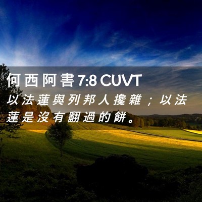 Picture 02 - 何 西 阿 書 7:8 CUVT - 以 法 蓮 與 列 邦 人 攙 雜 ； 以 法 - Bible Verse Picture