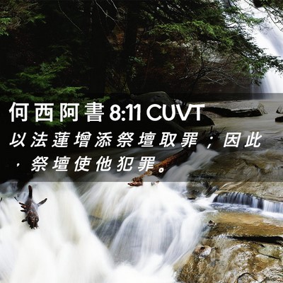 Picture 02 - 何 西 阿 書 8:11 CUVT - 以 法 蓮 增 添 祭 壇 取 罪 ； 因 此 - Bible Verse Picture