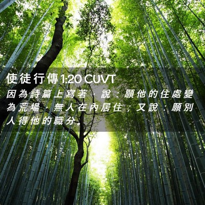 Picture 02 - 使 徒 行 傳 1:20 CUVT - 因 為 詩 篇 上 寫 著 ， 說 ： 願 他 - Bible Verse Picture
