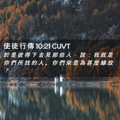 Picture 02 - 使 徒 行 傳 10:21 CUVT - 於 是 彼 得 下 去 見 那 些 人 ， 說 - Bible Verse Picture
