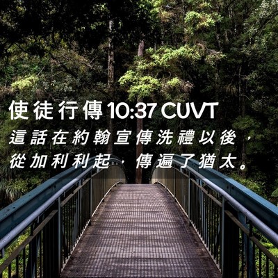 Picture 02 - 使 徒 行 傳 10:37 CUVT - 這 話 在 約 翰 宣 傳 洗 禮 以 後 ， - Bible Verse Picture