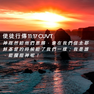 Picture 02 - 使 徒 行 傳 11:17 CUVT - 神 既 然 給 他 們 恩 賜 ， 像 在 我 - Bible Verse Picture