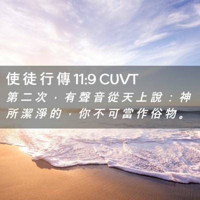Picture 02 - 使 徒 行 傳 11:9 CUVT - 第 二 次 ， 有 聲 音 從 天 上 說 ： - Bible Verse Picture