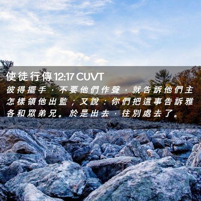 Picture 02 - 使 徒 行 傳 12:17 CUVT - 彼 得 擺 手 ， 不 要 他 們 作 聲 ， - Bible Verse Picture