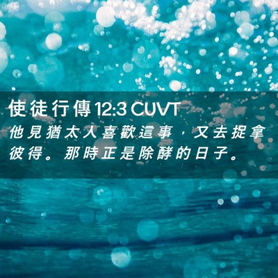 Picture 02 - 使 徒 行 傳 12:3 CUVT - 他 見 猶 太 人 喜 歡 這 事 ， 又 去 - Bible Verse Picture