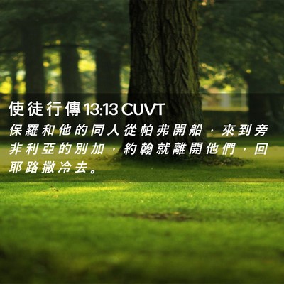 Picture 02 - 使 徒 行 傳 13:13 CUVT - 保 羅 和 他 的 同 人 從 帕 弗 開 船 - Bible Verse Picture