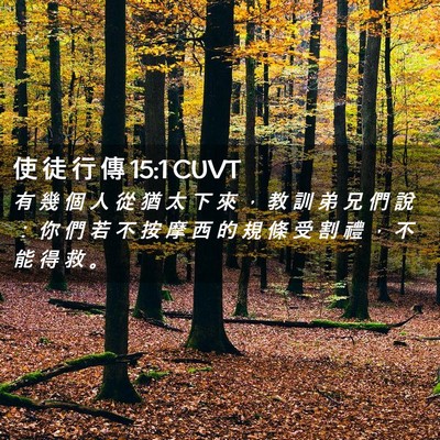 Picture 02 - 使 徒 行 傳 15:1 CUVT - 有 幾 個 人 從 猶 太 下 來 ， 教 訓 - Bible Verse Picture
