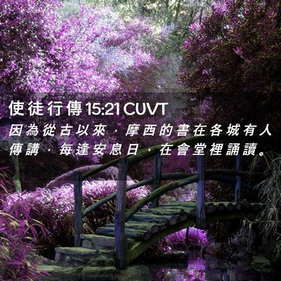 Picture 02 - 使 徒 行 傳 15:21 CUVT - 因 為 從 古 以 來 ， 摩 西 的 書 在 - Bible Verse Picture