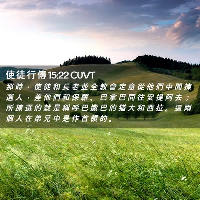 Picture 02 - 使 徒 行 傳 15:22 CUVT - 那 時 ， 使 徒 和 長 老 並 全 教 會 - Bible Verse Picture