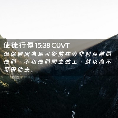 Picture 02 - 使 徒 行 傳 15:38 CUVT - 但 保 羅 因 為 馬 可 從 前 在 旁 非 - Bible Verse Picture