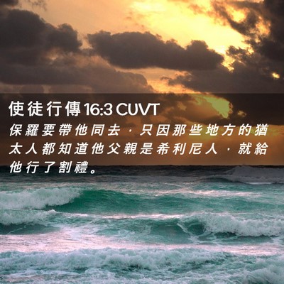 Picture 02 - 使 徒 行 傳 16:3 CUVT - 保 羅 要 帶 他 同 去 ， 只 因 那 些 - Bible Verse Picture