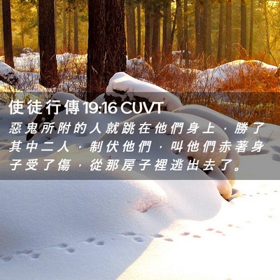 Picture 02 - 使 徒 行 傳 19:16 CUVT - 惡 鬼 所 附 的 人 就 跳 在 他 們 身 - Bible Verse Picture