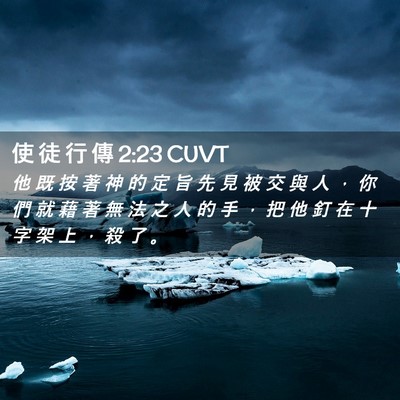 Picture 02 - 使 徒 行 傳 2:23 CUVT - 他 既 按 著 神 的 定 旨 先 見 被 交 - Bible Verse Picture