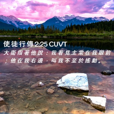 Picture 02 - 使 徒 行 傳 2:25 CUVT - 大 衛 指 著 他 說 ： 我 看 見 主 常 - Bible Verse Picture