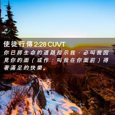 Picture 02 - 使 徒 行 傳 2:28 CUVT - 你 已 將 生 命 的 道 路 指 示 我 ， - Bible Verse Picture