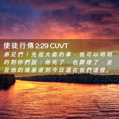 Picture 02 - 使 徒 行 傳 2:29 CUVT - 弟 兄 們 ！ 先 祖 大 衛 的 事 ， 我 - Bible Verse Picture