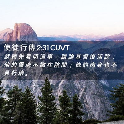 Picture 02 - 使 徒 行 傳 2:31 CUVT - 就 預 先 看 明 這 事 ， 講 論 基 督 - Bible Verse Picture