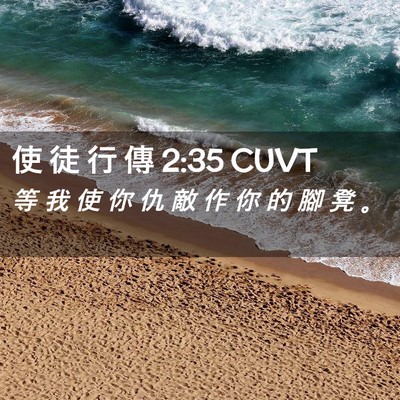 Picture 02 - 使 徒 行 傳 2:35 CUVT - 等 我 使 你 仇 敵 作 你 的 腳 凳 - Bible Verse Picture