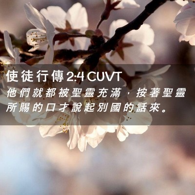 Picture 02 - 使 徒 行 傳 2:4 CUVT - 他 們 就 都 被 聖 靈 充 滿 ， 按 著 - Bible Verse Picture