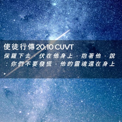 Picture 02 - 使 徒 行 傳 20:10 CUVT - 保 羅 下 去 ， 伏 在 他 身 上 ， 抱 - Bible Verse Picture