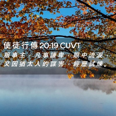 Picture 02 - 使 徒 行 傳 20:19 CUVT - 服 事 主 ， 凡 事 謙 卑 ， 眼 中 流 - Bible Verse Picture