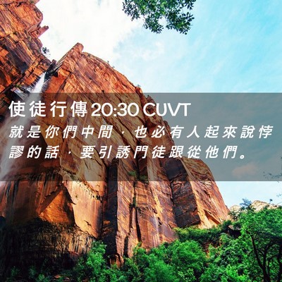 Picture 02 - 使 徒 行 傳 20:30 CUVT - 就 是 你 們 中 間 ， 也 必 有 人 起 - Bible Verse Picture