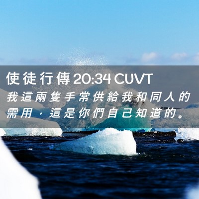 Picture 02 - 使 徒 行 傳 20:34 CUVT - 我 這 兩 隻 手 常 供 給 我 和 同 人 - Bible Verse Picture