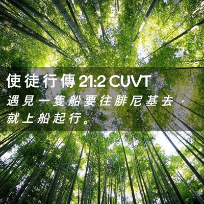 Picture 02 - 使 徒 行 傳 21:2 CUVT - 遇 見 一 隻 船 要 往 腓 尼 基 去 ， - Bible Verse Picture