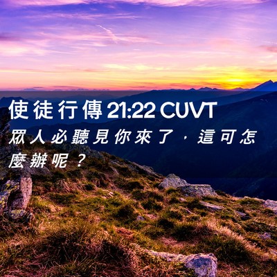 Picture 02 - 使 徒 行 傳 21:22 CUVT - 眾 人 必 聽 見 你 來 了 ， 這 可 怎 - Bible Verse Picture