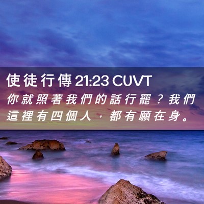 Picture 02 - 使 徒 行 傳 21:23 CUVT - 你 就 照 著 我 們 的 話 行 罷 ？ 我 - Bible Verse Picture