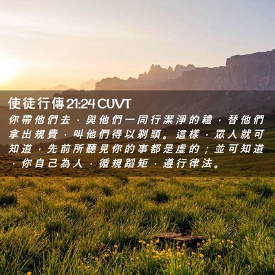 Picture 02 - 使 徒 行 傳 21:24 CUVT - 你 帶 他 們 去 ， 與 他 們 一 同 行 - Bible Verse Picture