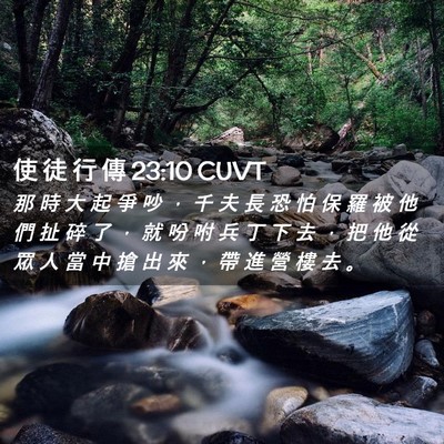 Picture 02 - 使 徒 行 傳 23:10 CUVT - 那 時 大 起 爭 吵 ， 千 夫 長 恐 怕 - Bible Verse Picture