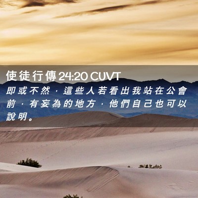 Picture 02 - 使 徒 行 傳 24:20 CUVT - 即 或 不 然 ， 這 些 人 若 看 出 我 - Bible Verse Picture
