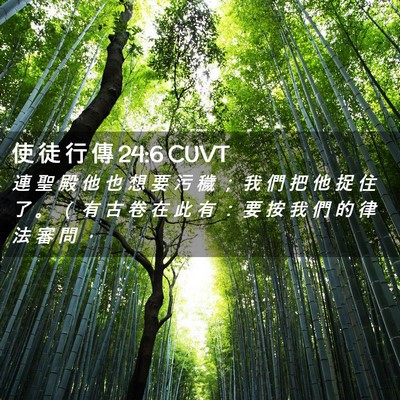 Picture 02 - 使 徒 行 傳 24:6 CUVT - 連 聖 殿 他 也 想 要 污 穢 ； 我 們 - Bible Verse Picture